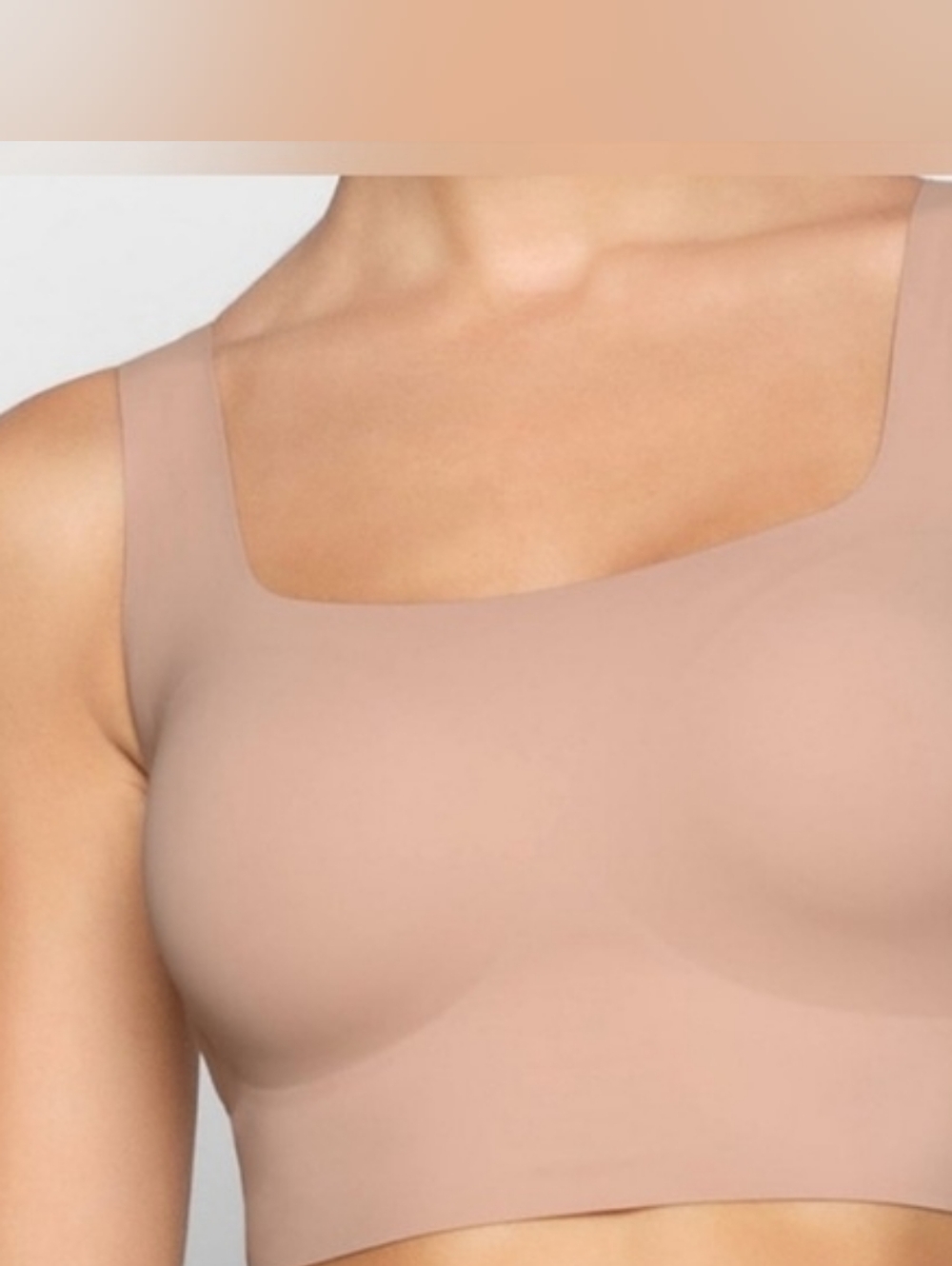 SKIMS Naked Scoop Longline Tank Bralette Bra Removable Pads Nude XS